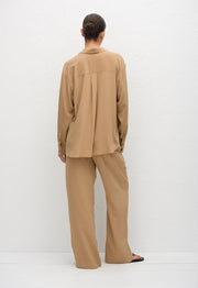 Long Sleeve Silk Shirt - Stone - Matteau
